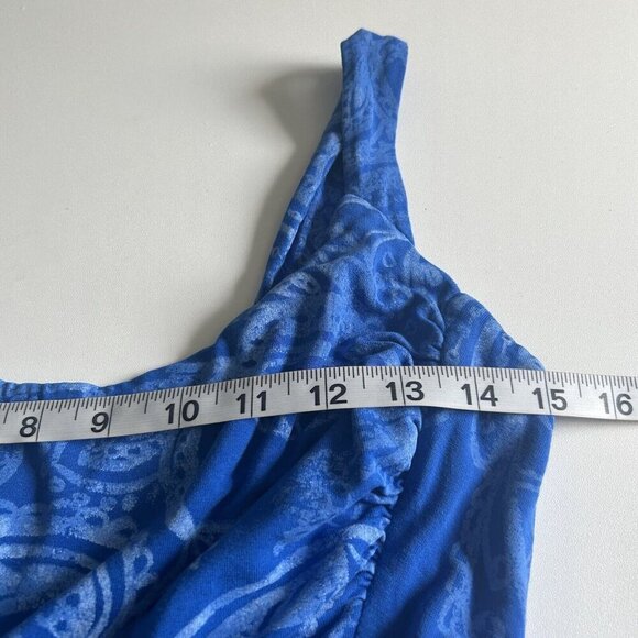 Fresh Produce Maxi Dress Women's Blue Smocked Paisley Print Size Small - Picture 5 of 11